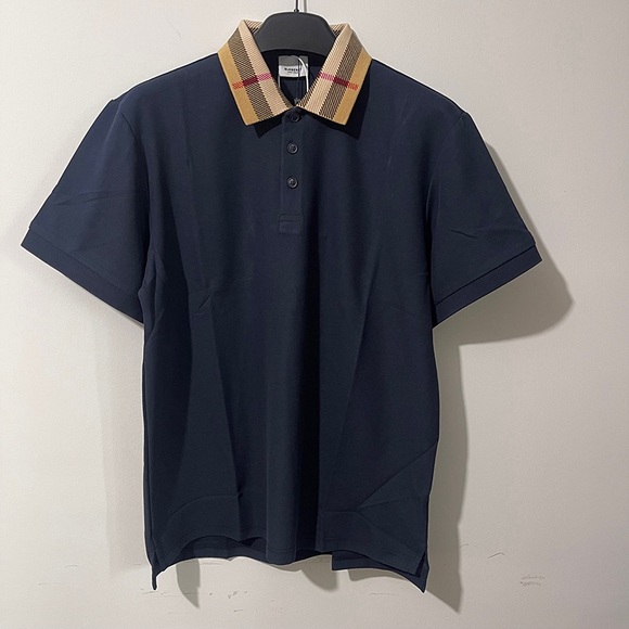 Burberry Other - Burberry Cody Check Collar Cotton Piqué Polo